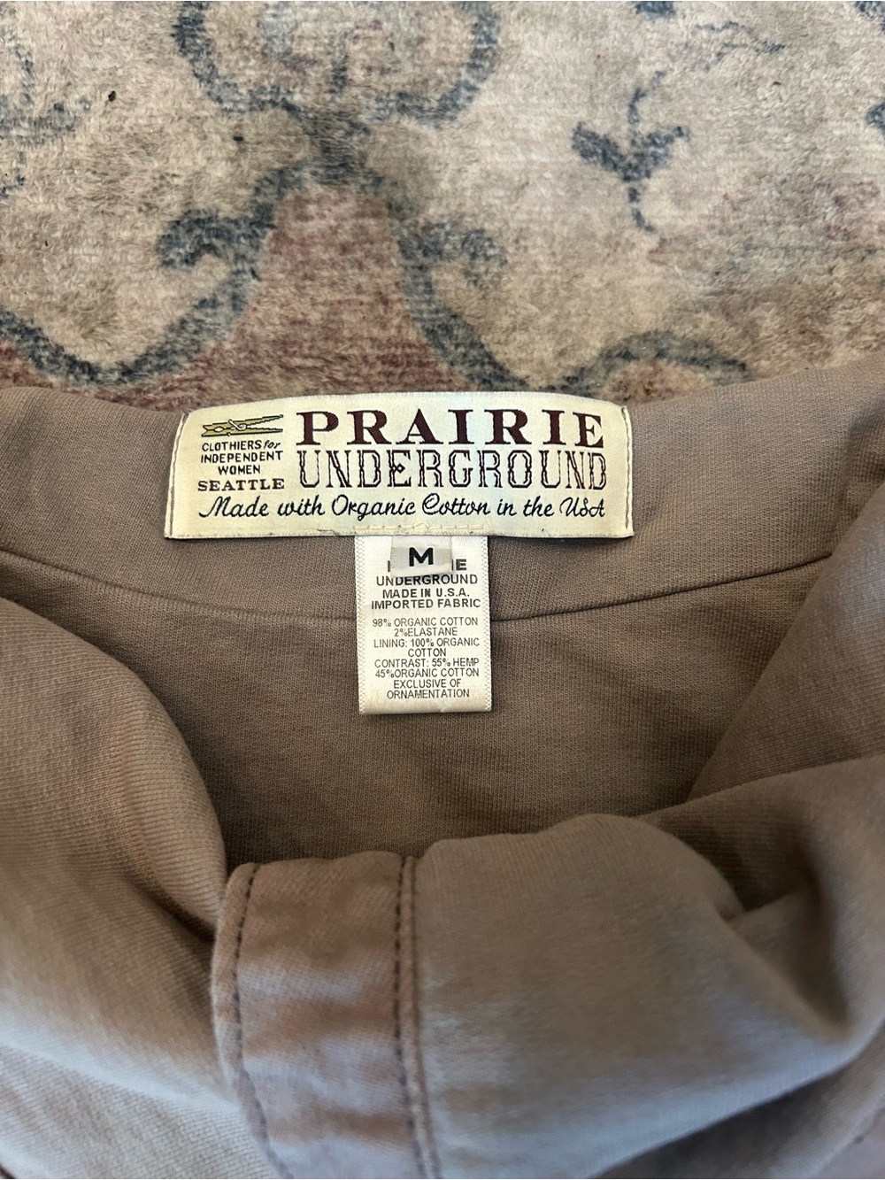 Prairie Underground Soft Taupe Cotton Jacket Organic Cotton Art to Wear - Picture 2 of 10